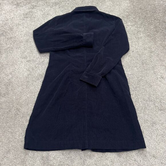 Talbots Vintage Y2K Button Down Corduroy Midi Shirt Dress Womens 2P Navy Blue - Picture 2 of 12
